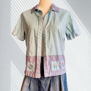 Lemon grass color block blouse